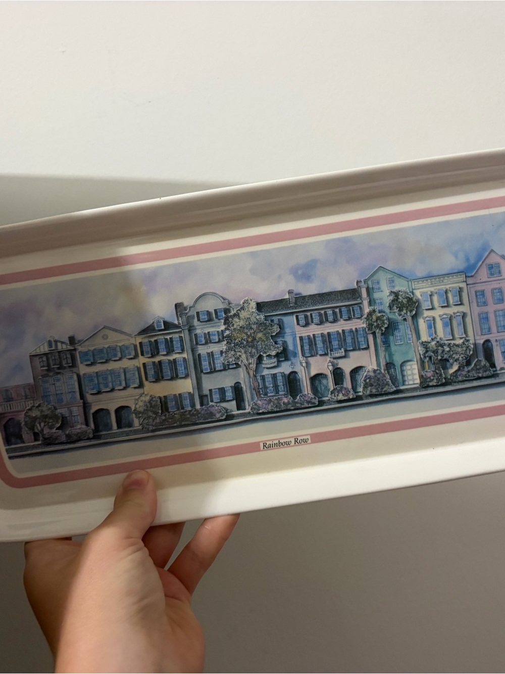 Rainbow Row Decorative Tray - Pastel Pink & Blue